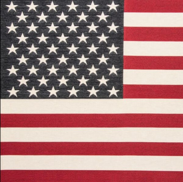 Dettaglio runner bandiera americana gobelin misto cotone
