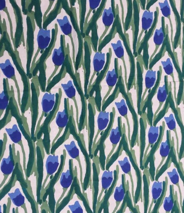 Dettaglio mezzero fantasia tulipani blu